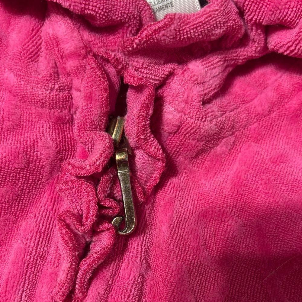 Vintage 90s y2k juicy couture 12/18mo terry track jacket ruffle hooded spell out - Picture 3 of 5
